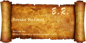 Benda Roland névjegykártya