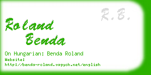 roland benda business card